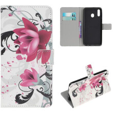 Wallet case compatible with Samsung Galaxy A40 - Lotus