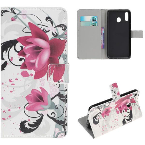 Wallet case compatible with Samsung Galaxy A40 - Lotus