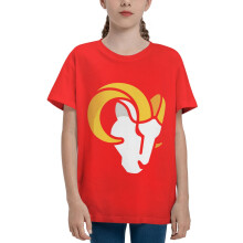 Rams Boys and Girls for Teenage round neck Short Sleeve Shirt for Sports Football Team Logo for Baseball Fans Gifts