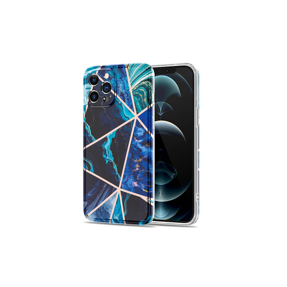 Boom - Grid Compatible With Iphone 12 Pro Max Case - Marble Blue 9071309670790