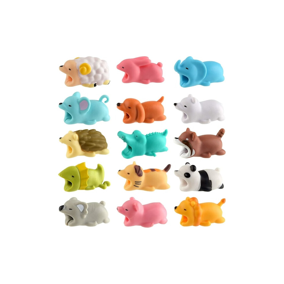 15 Pcs Cord Protector Cute Animals Cable Attack Charger Cord Saver Usb Charging Cable Protection Compatible With Iphone/Android 9071309671056