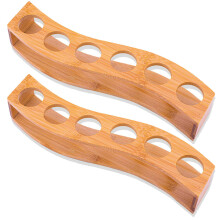 2X Shot Glass Holder Set-1Oz/30Ml Shot Glass Set Bamboo Shot Glass Holder, 6Pcs Shot Glass Set, Perfect for Party, Bar