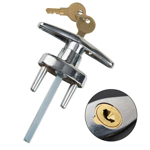 Garage Door Lock T Handle W/2 Keys - Replacement 1