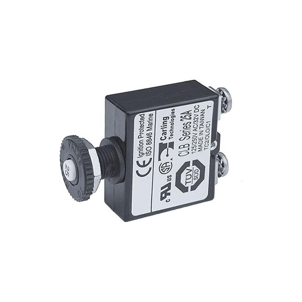 [Pack Of 2] Blue Sea Push Button Reset Only Screw Terminal Circuit Breaker - 25 Amps 9071309671513