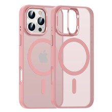 Modische magnetische Handyhülle mit Objektivständer, kompatibel mit iPhone 16, 15, 14 Plus und 13 Pro Max, MagSafe-Ladefunktion, stoßfest, Pink