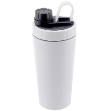 Stainless Steel Protein Shaker Bottle Insulated Keeps Hot/Cold Dishwasher Safe/Double Wall/Odor Resistant (Color: White)