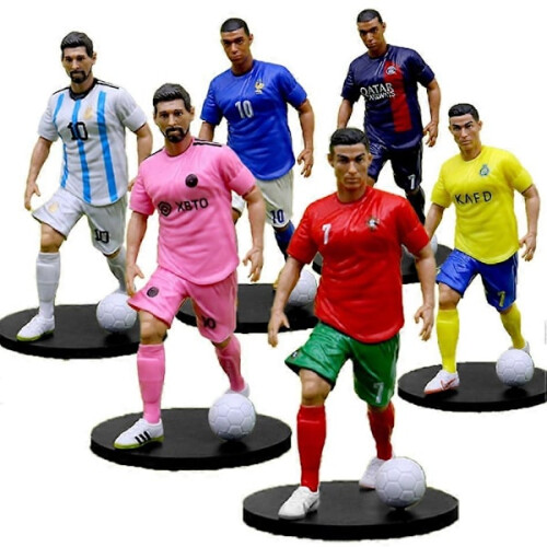 6 τεμάχια Νέα Ποδοσφαιρικά Αστέρια FIFA C.Ronaldo Messi Mbappe Μοντέλο Κούκλες Κινούμενα 1