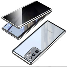 Privacy Magnetic Case compatibel met Samsung Galaxy S21 (zilver).