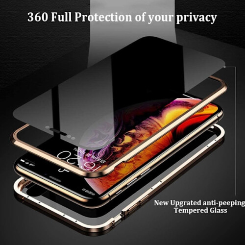 Privacy Magnetic Case compatibel met Samsung Galaxy S21 (zilver). 2
