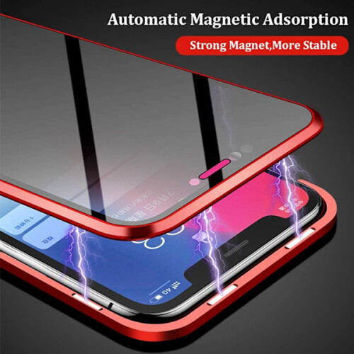 Privacy Magnetic Case compatibel met Samsung Galaxy S21 (zilver). 1