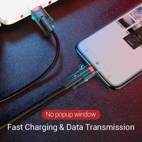 2 db 2 m-es Baseus kábel iPhone-kompatibilis, fekete 2