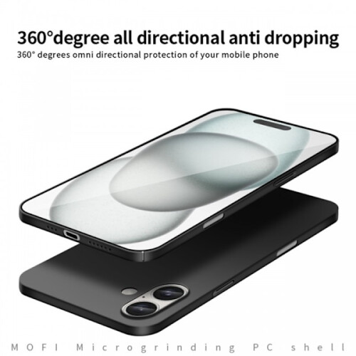 Kompatibel med iPhone 16 Ultratunt Matt Svart Skal Basic V2 2