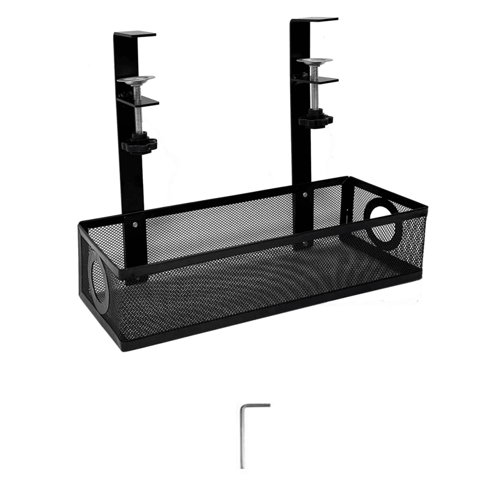 Under Desk Box Tray Under Desk Wire Management Box Clamp Under Table Cord Management Organizer 9425574772947