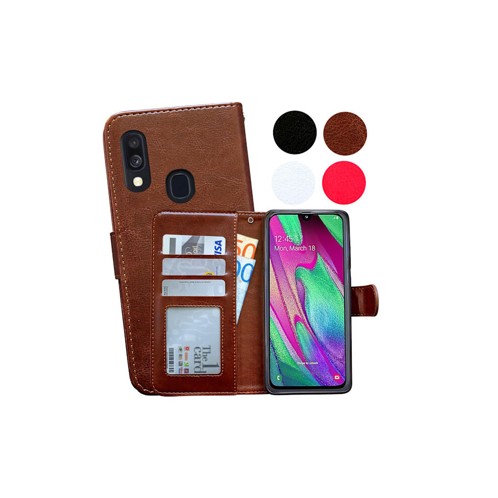 Compatible With Samsung Galaxy A40 - Leather Case / Protection Pink 9425574772558
