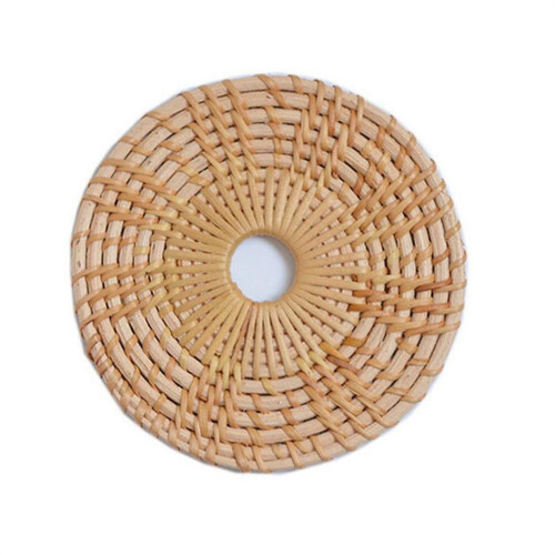 Round Rattan Woven Drinks Coaster,Handmade Teacup Insulation Coasters Home Cup Mat