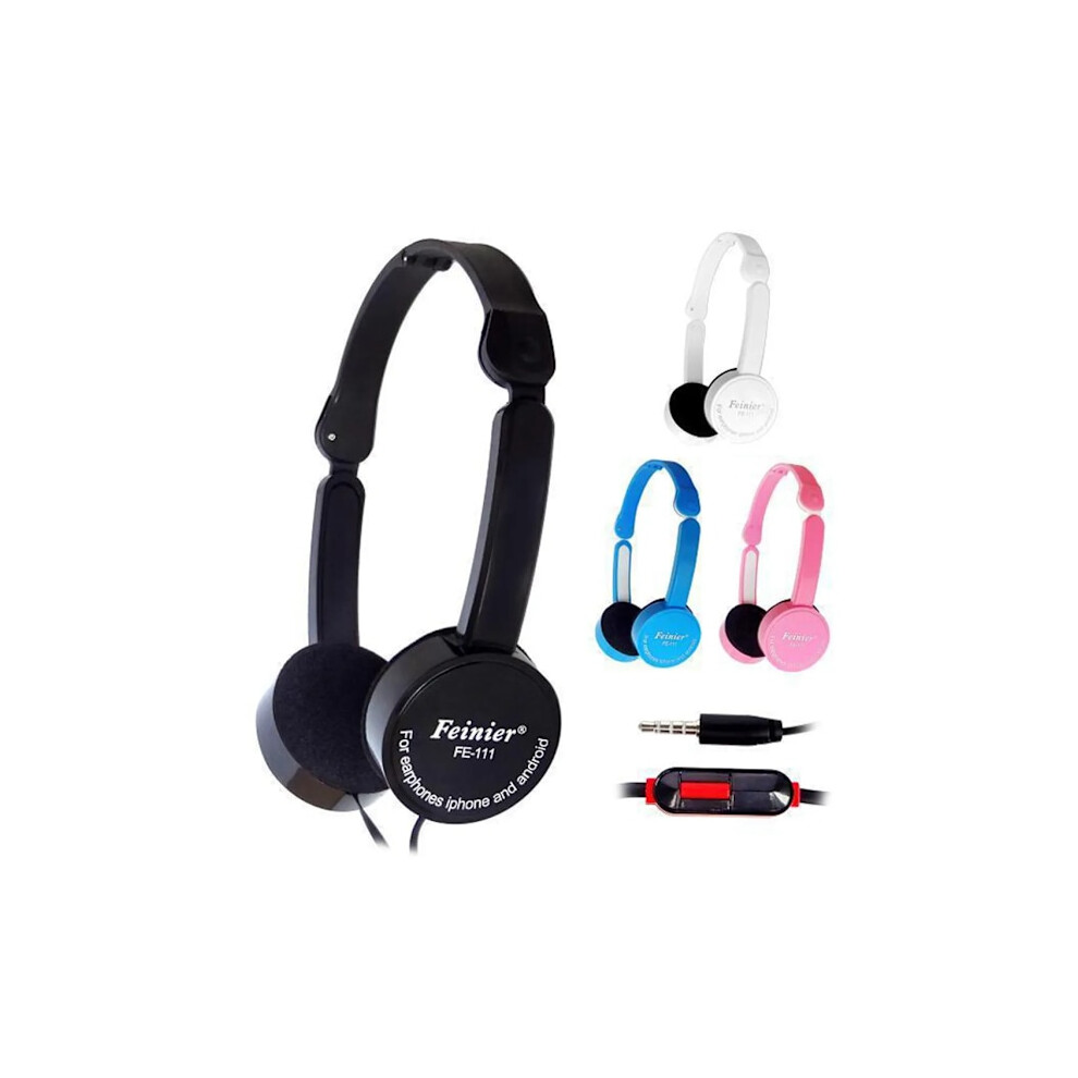 Foldable Headphones With Microphone For Children, Stereo, Bass (White) White 9425574772510