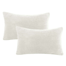 Coussin décoratif AQITTI en velours côtelé doux à rayures, compatible avec le canapé du salon et de la chambre, 30 cm (12 pouces), décoration