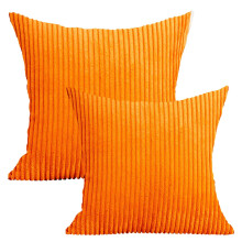 Liquidation ! Coussin décoratif Fengga en polyester, 50 x 50 cm, rayures bleu marine, style moderne et contemporain, lot de 2