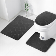 Tapis de toilette Maxiaoxia, tapis de bain absorbants imprimés, ensemble de 3 tapis de sol pour salle de bain, tapis de porte et tapis de bain.