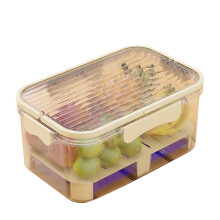 Boîte de conservation portable à double compartiment avec couvercles, compartiment à glace et compartiment à fruits, idéale pour les