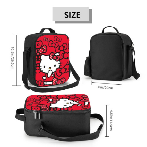 Hello Kitty Μονωμένη Τσάντα Φαγητού Φορητή Επαναχρησιμοποιούμενη Κουτί Φαγητού με 1