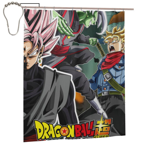 Σετ κουρτινών μπάνιου Dragon Ball 66x72 ιντσών με γάντζους, αδιάβροχο πολυεστέρα,