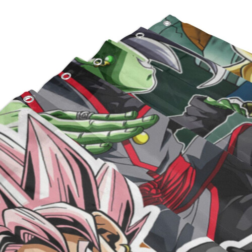 Σετ κουρτινών μπάνιου Dragon Ball 66x72 ιντσών με γάντζους, αδιάβροχο πολυεστέρα, 2