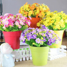 ZOELNIC1Bouquet28Têtes Fleurs artificielles en gros Faux Gerbera Marguerites Tournesols en Soie pour Décorations de Fêtes de Mariage