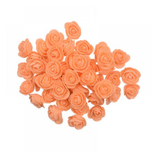 50 roses artificielles en mousse rouge corail, fausses fleurs pour bricolage, mariage, décoration de fête, compositions florales