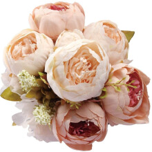 XIUH Home Textile1Bouquet Bouquet de pivoines artificielles vintage en soie pour la décoration (A)