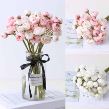 Bouquet de 9 roses artificielles Cheer.US, fleurs en soie, idéal pour les centres de table de mariage, la décoration intérieure DIY et les fêtes