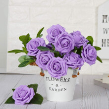Bouquet de roses artificielles LINLIN, 25 roses artificielles, roses blush parfaites pour une fête de mariage DIY