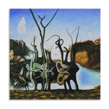 Affiche Salvador Dali Cygnes reflétant des éléphants, affiche sur toile et tableau d'art mural, impression d'art moderne pour la décoration de la
