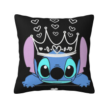 Housse de coussin décorative à motif mignon Lilo & Stitch, taie d'oreiller ultra douce pour enfants, confortable et agréable à porter, 45 x 45 cm
