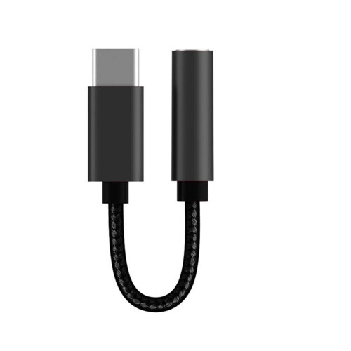 Προσαρμογέας ακουστικών USB-C σε 3,5 mm με ενσωματωμένο DAC, πλεγμένο καλώδιο από