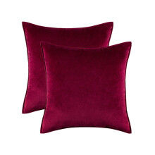 Cterwk Lot de 2 housses de coussin décoratives carrées en velours doux avec fermeture éclair, 45 x 45 cm (18 x 18 pouces), idéales pour la