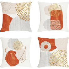 Ensemble de 4 housses de coussin bohèmes abstraites, compatibles avec un décor moderne du milieu du siècle, coussins décoratifs géométriques