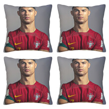 Housses de coussin Cristiano Ronaldo (lot de 4), douces et décoratives (50 x 50 cm) pour canapé, lit, voiture, décoration intérieure