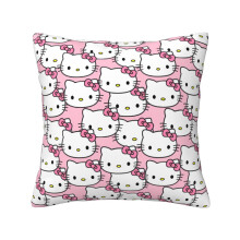 Housse de coussin carrée universelle Hello Kitty motif quatre saisons, en tissu, idéale pour canapé, lit, chambre et salon (45,7 x 45,7 cm).