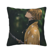Housse de coussin en velours côtelé doux Demon Slayer, 45 x 45 cm, housse de coussin décorative pour canapé, chambre, lit, fauteuil et salon