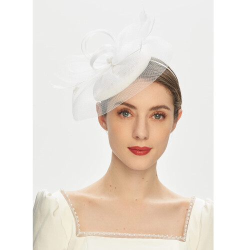 Chapeau bibi pour tea party, chapeau bibi pillbox, bandeau pour 1