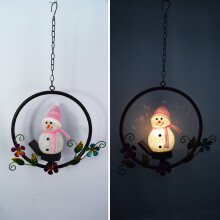 Guirlande lumineuse LED suspendue pour jardin, décoration de Noël, bonhomme de neige, carillon éolien