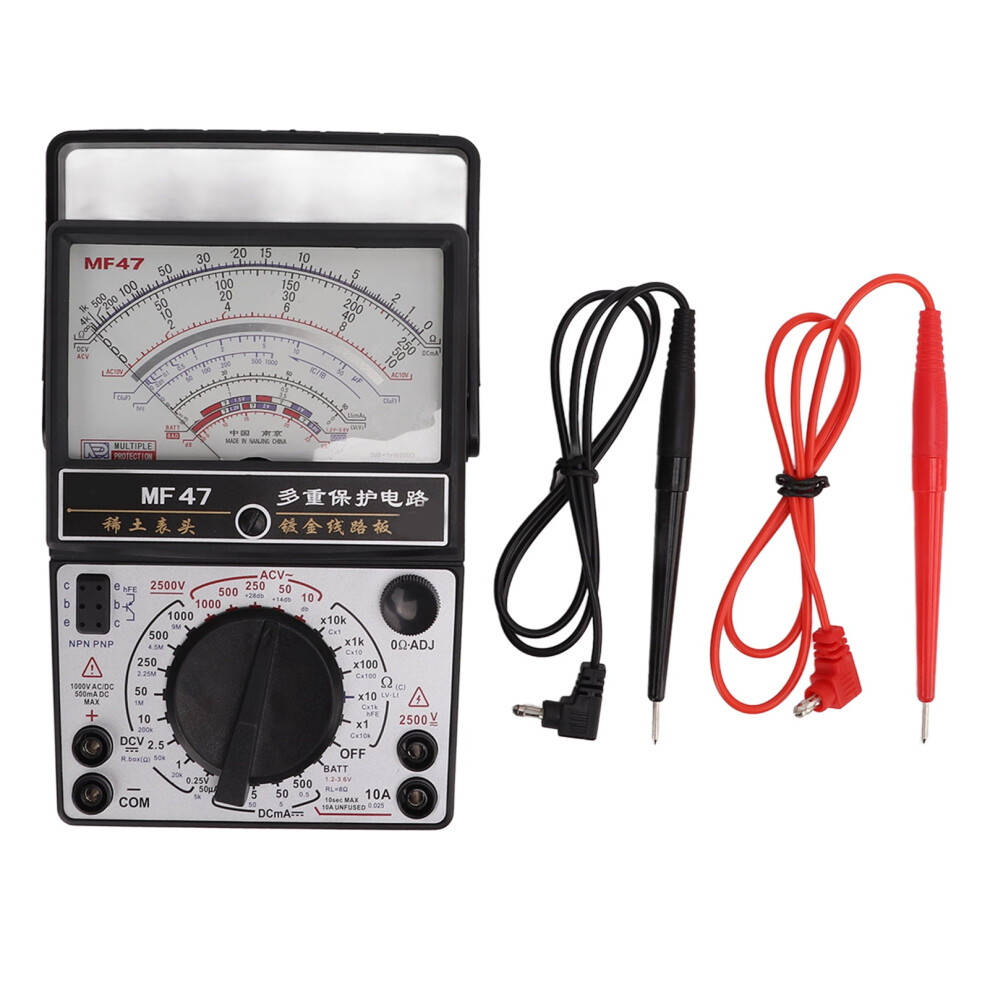 Dewin Multimeter,Mf47 Internal Magnetic Pointer Type Multimeter High Accuracy Analog Multimeter Voltmeter For Industry 9083649954669