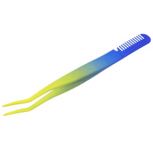 Eyelash Applicator Tool and Eyebrow Tweezers with Comb Stainless Steel for False Lash and Grooming