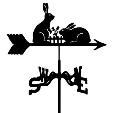 Outdoor Weather Vane Stainless Steel Rabbit for Garden Decoration with Roof Mount and UVResistant Coating