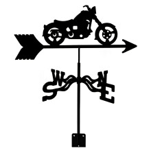 Stainless Steel Weather Vane Retro Motorcycle Design for Garden Yard Roof Cupola Decoration