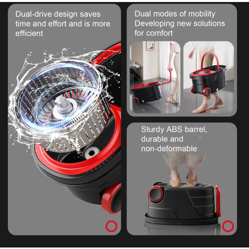 Spin Mop and Bucket Set with 360 Rotating UltraAbsorbent Microfiber Pad and Adjustable Handle 2