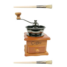 Vintage Manual Coffee Grinder with Ceramic Burr, UltraFine Grinding, Hand Crank for Home Use