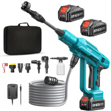 Cordless Pressure Washer 970PSI with Dual Rechargeable Batteries and 6in1 Adjustable Nozzles for Car, Patio, Fence and Home Cleaning