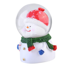 Christmas Snowman Decoration LED Snow Globe Festive Tabletop Ornament Holiday Gift 7x4.5cm
